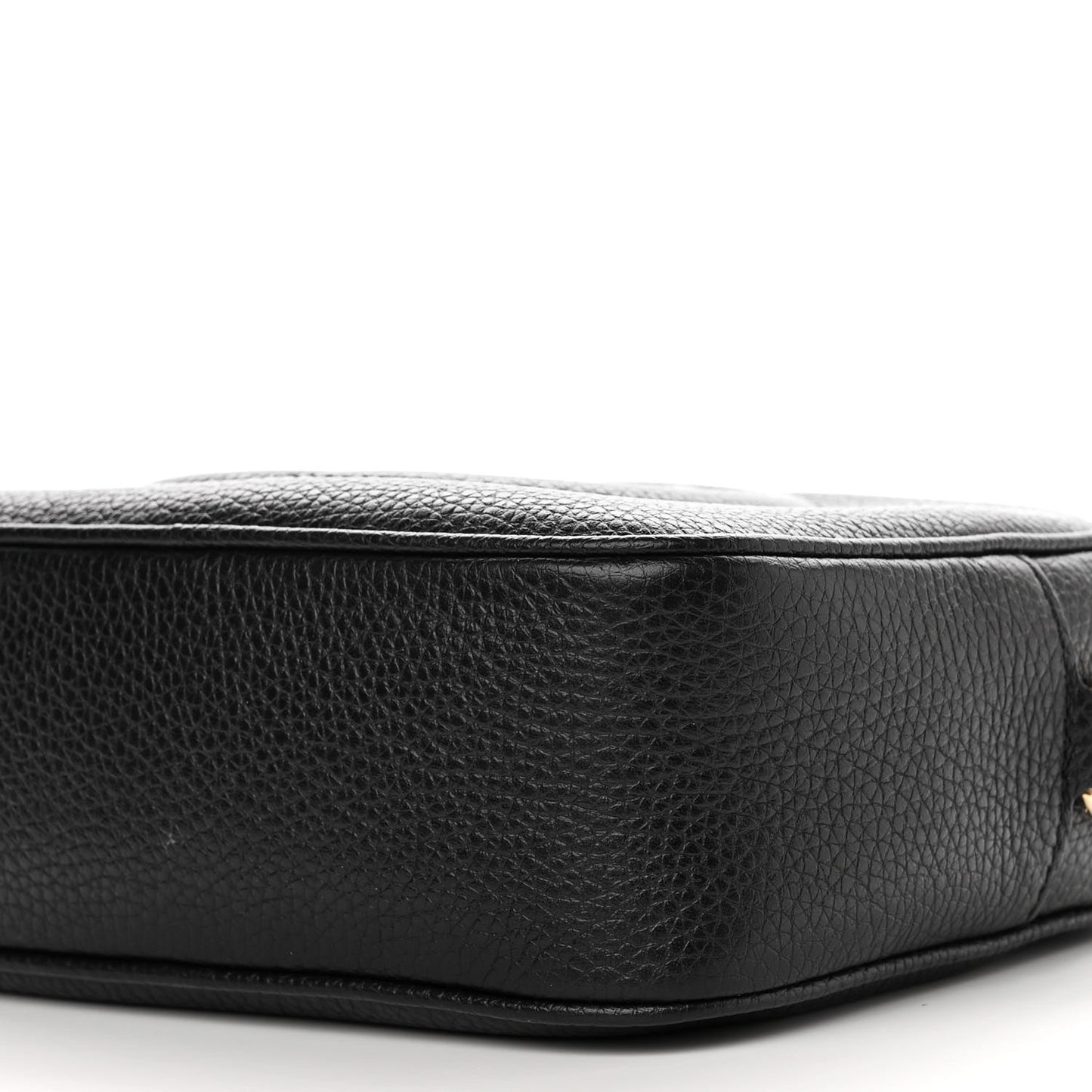 Pebbled Calfskin Small Soho Disco Bag Black