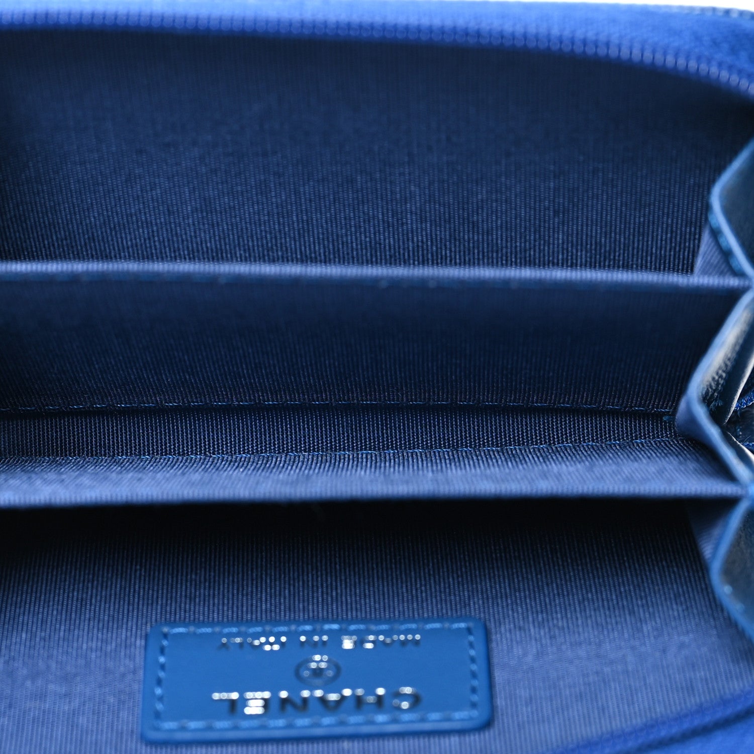 Chanel Caviar Timeless CC Zip Around Coin Purse Blue 5 of 11