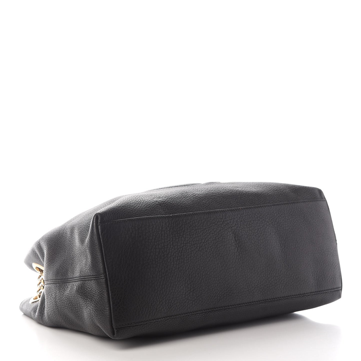 Pebbled Calfskin Medium Soho Chain Shoulder Bag Black