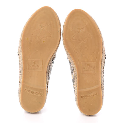 Gucci GG Supreme Monogram Bees Espadrille Flats 36.5 Beige Ebony Oro Black 7 of 7