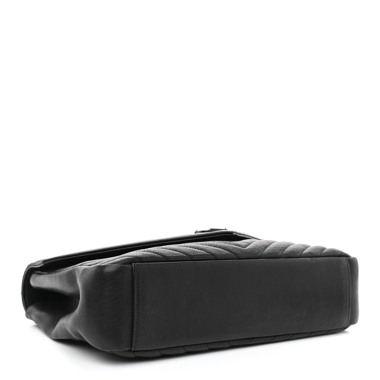 Saint Laurent Sheepskin Matelasse Chevron Monogram Monochrome Large College Satchel Black 4 of 9