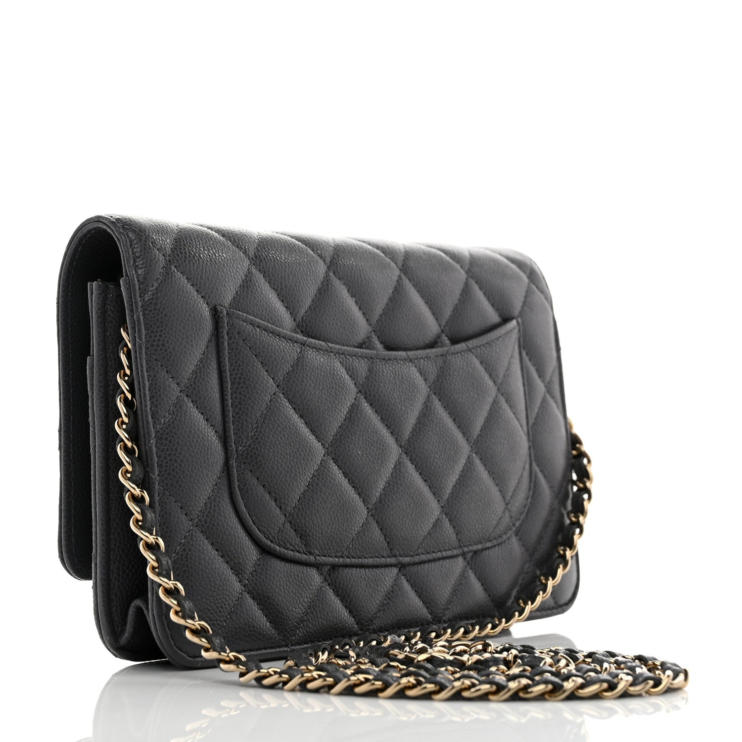 Chanel Caviar Quilted Wallet on Chain WOC Grey 3 of 11