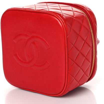 Chanel Lambskin Quilted Vanity Case Red 10 of 11