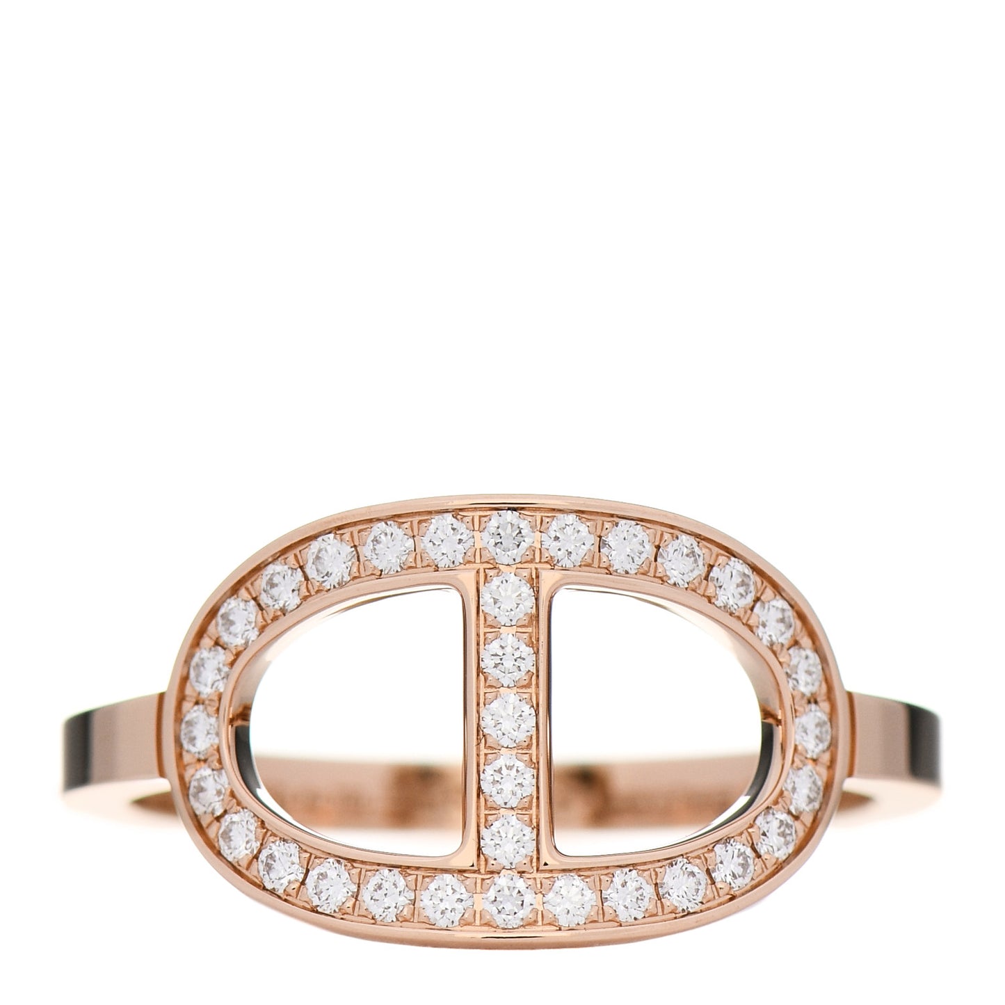 18K Rose Gold Diamond MM Chaine d'Ancre Contour Ring 53 6.5