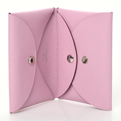 Hermes Epsom Calvi Duo Card Case Mauve Sylvestre 5 of 7