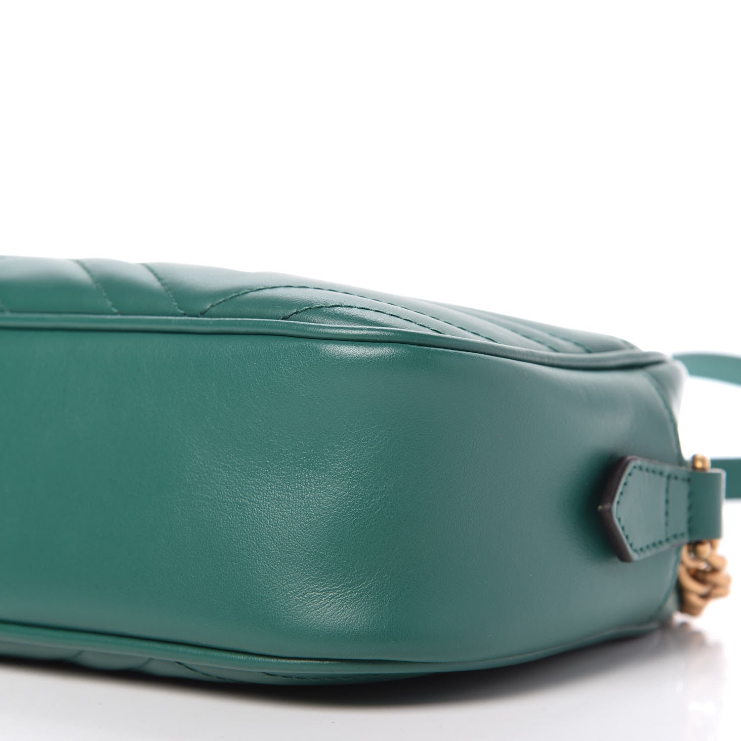 Gucci Calfskin Matelasse Small GG Marmont Chain Shoulder Bag Emerald Green 7 of 10