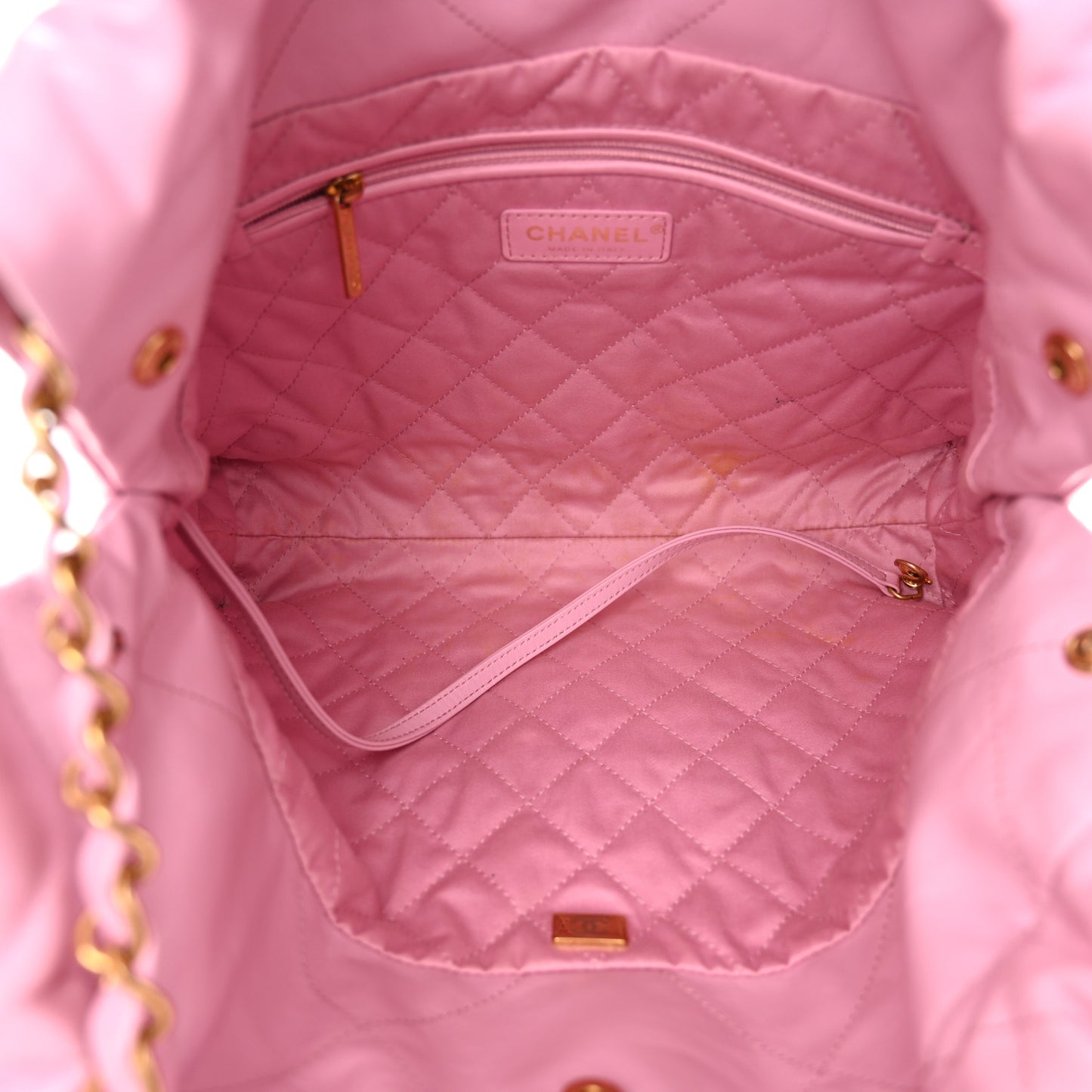 Shiny Calfskin Quilted Small Chanel 22 Lilac