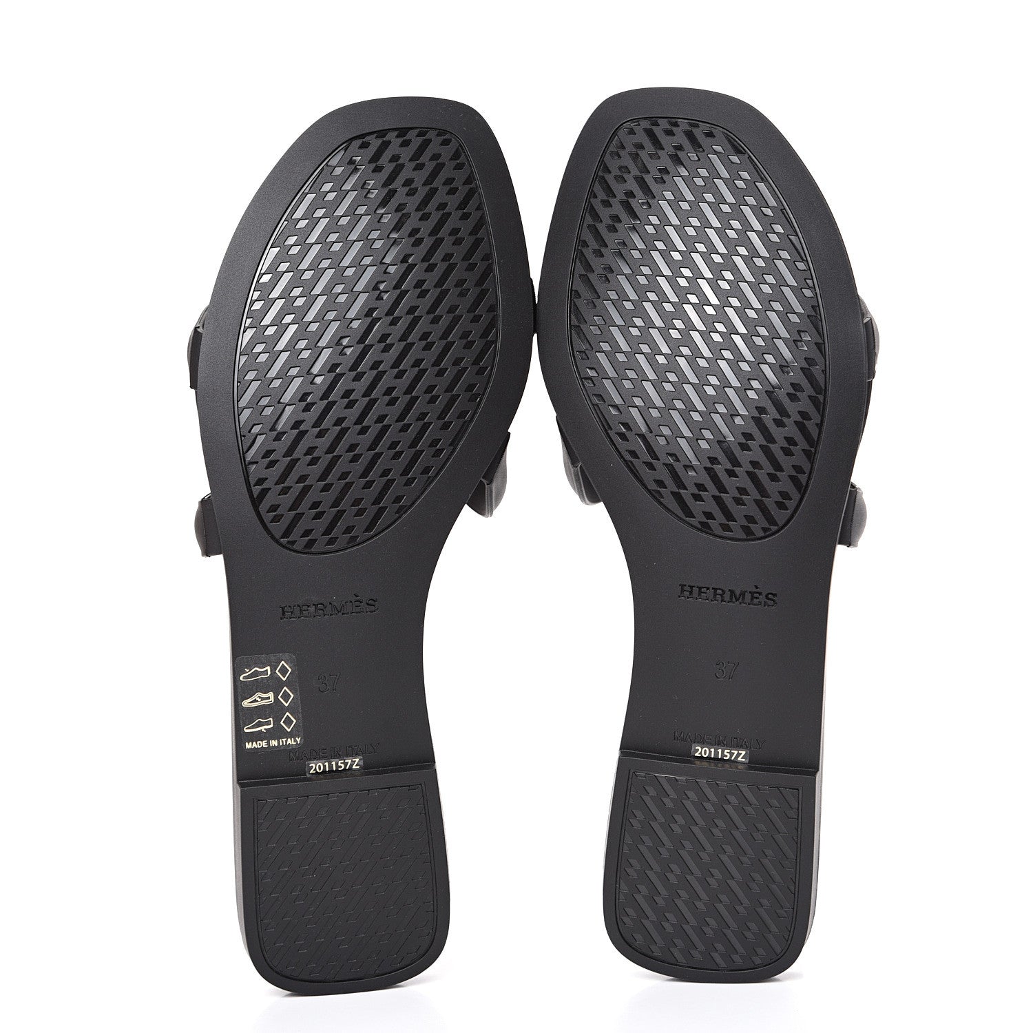 Hermes Rubber Aloha Sandals 37 Black 5 of 8