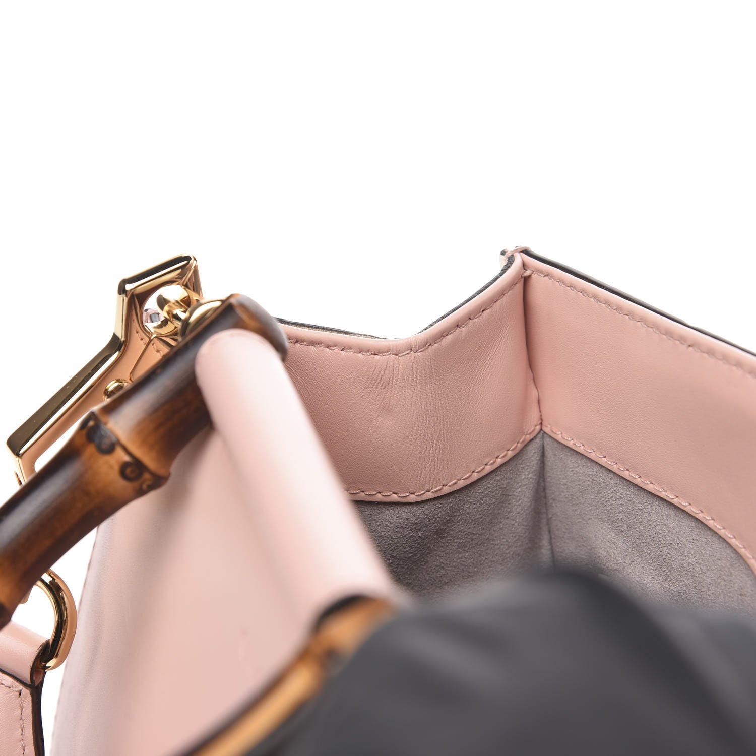 Gucci Nappa Bamboo Web Mini Nymphaea Top Handle Bag Perfect Pink Mystic White 9 of 13