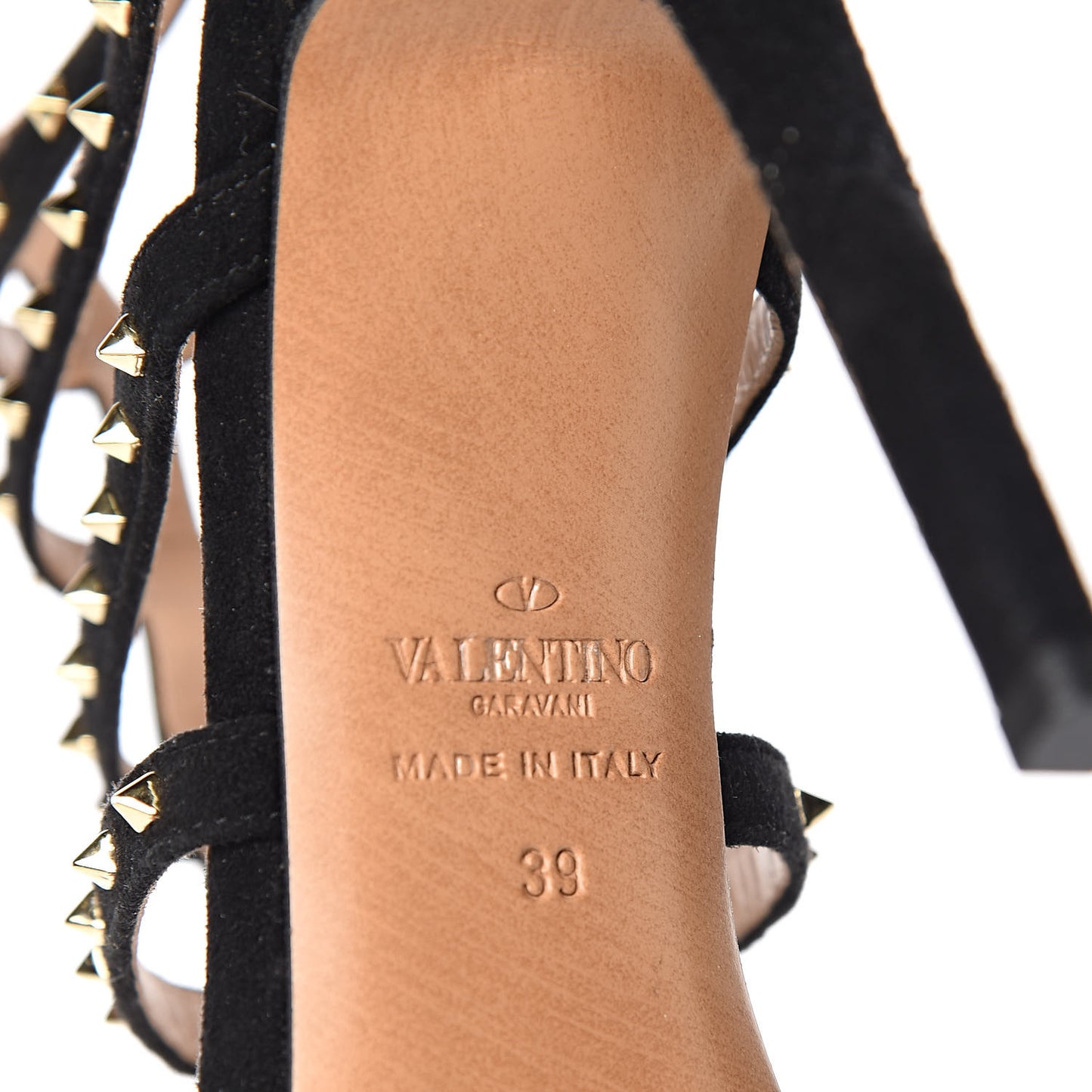 Suede Lovestud Caged 105mm Sandals 39 Black