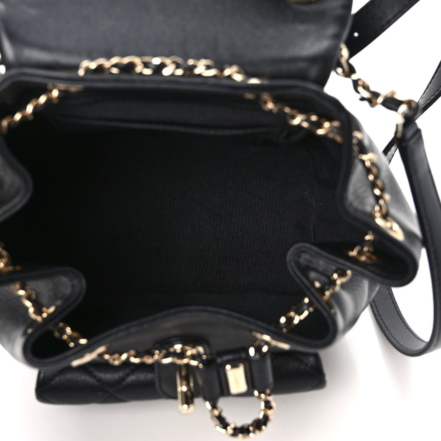 Chanel Lambskin Quilted Small Duma Drawstring Backpack Black 4 of 8