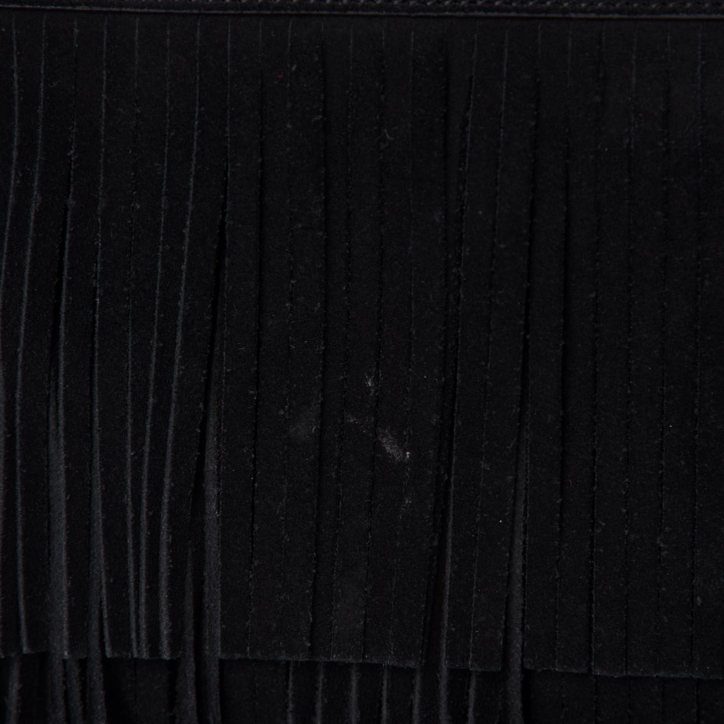 Suede Fringe Small Sac De Jour Black
