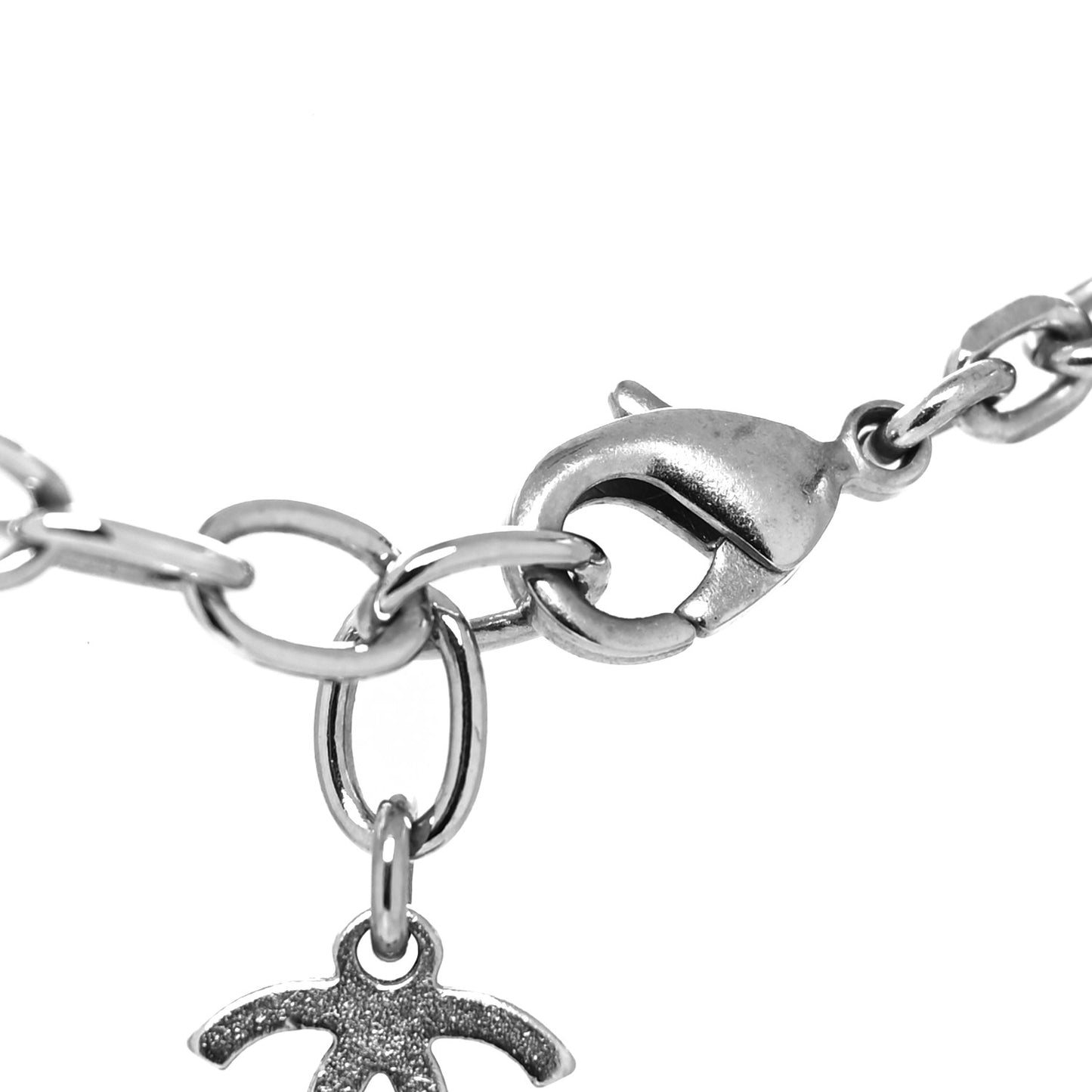 Crystal CC Pendant Necklace Silver