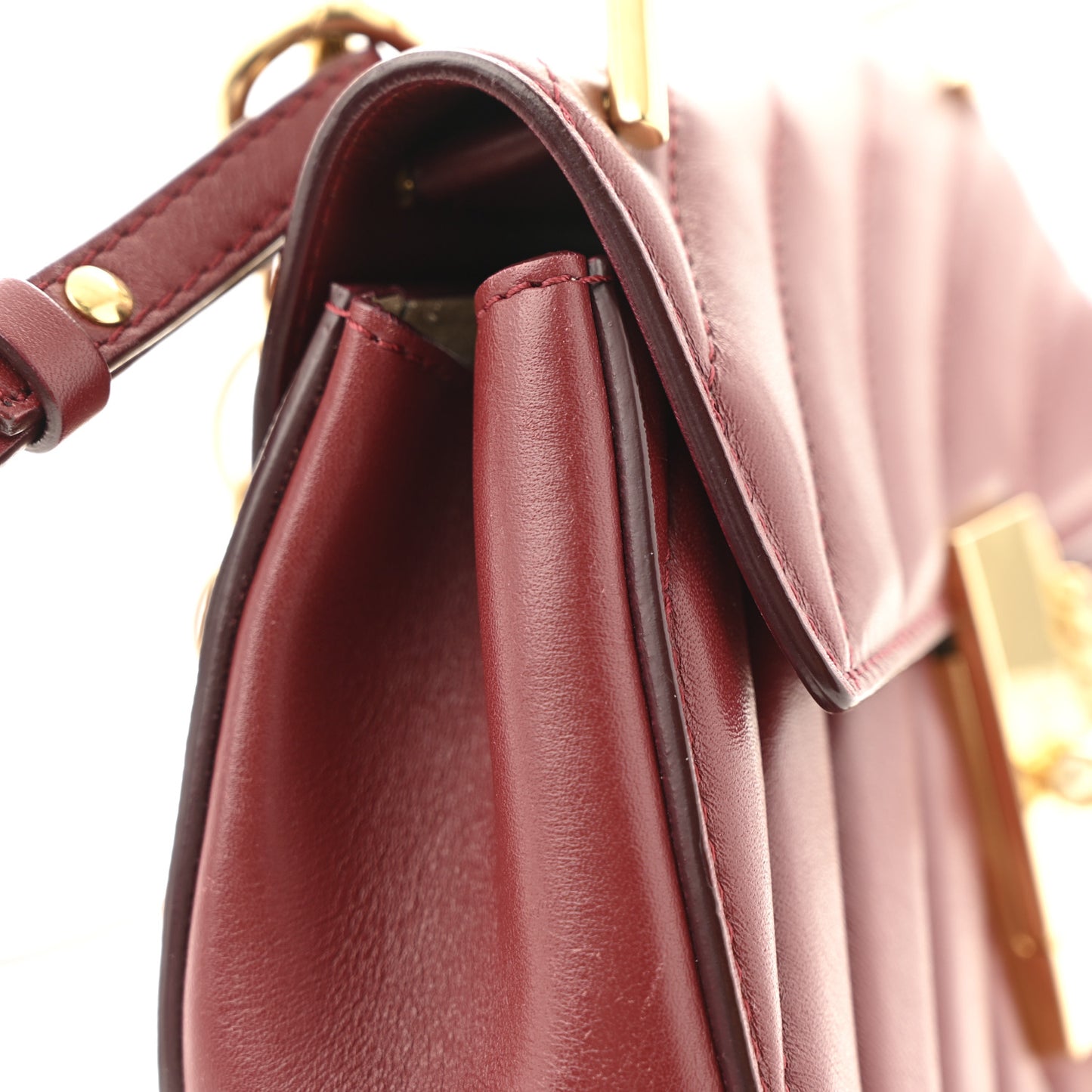 Calfskin Quilted Mini Drew Bijou Shoulder Bag Dahlia Red