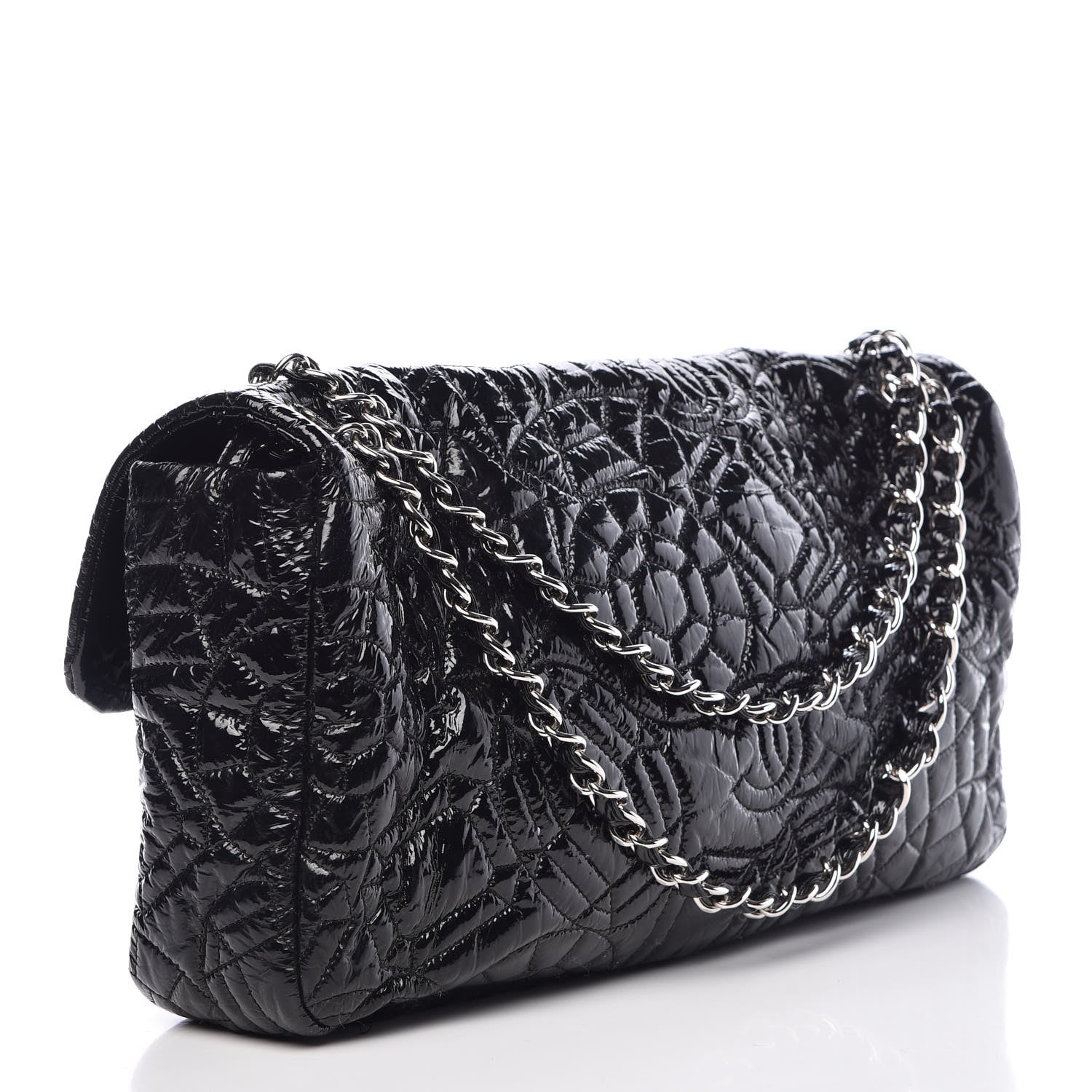 Chanel Vinyl Graphic Edge Flap Black 4 of 9