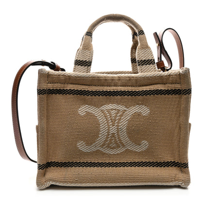 Celine Stripe Triomphe Small Cabas Beige Black 1 of 11