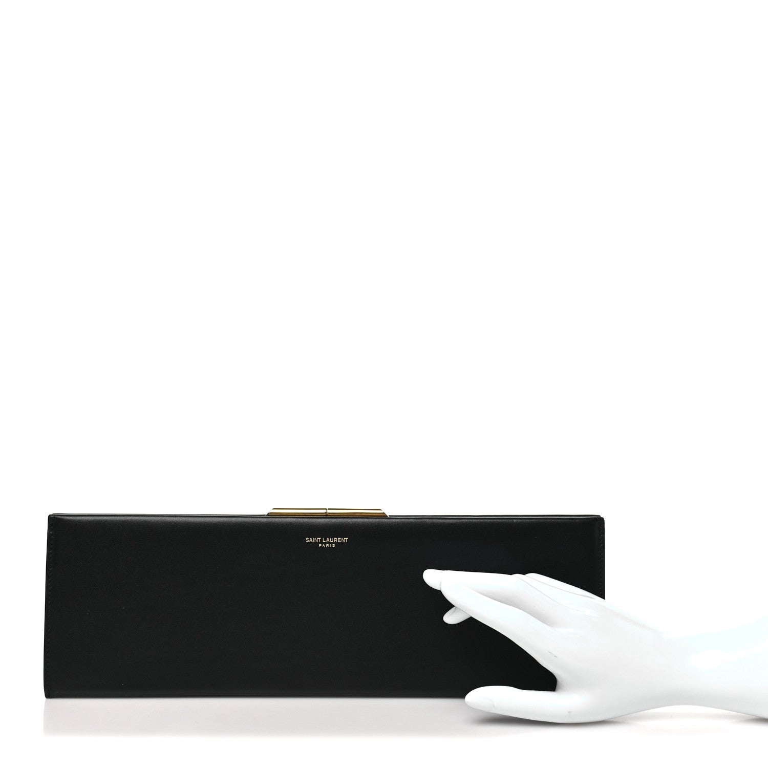 Saint Laurent Smooth Calfskin Large Midnight Clutch Black 2 of 8