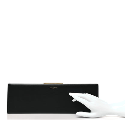 Saint Laurent Smooth Calfskin Large Midnight Clutch Black 2 of 8