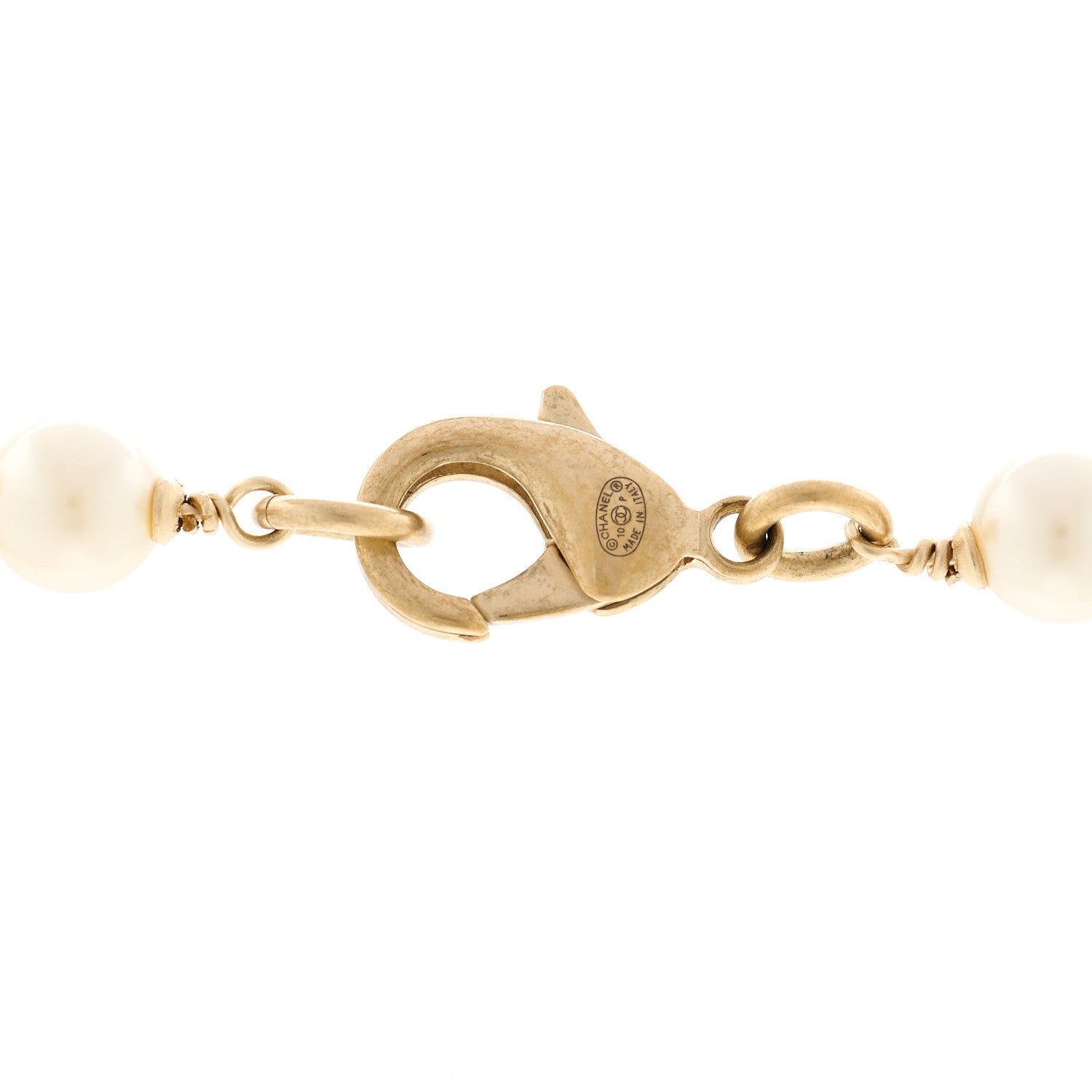 Chanel Pearl Enamel CC Camellia Necklace White Gold 5 of 6