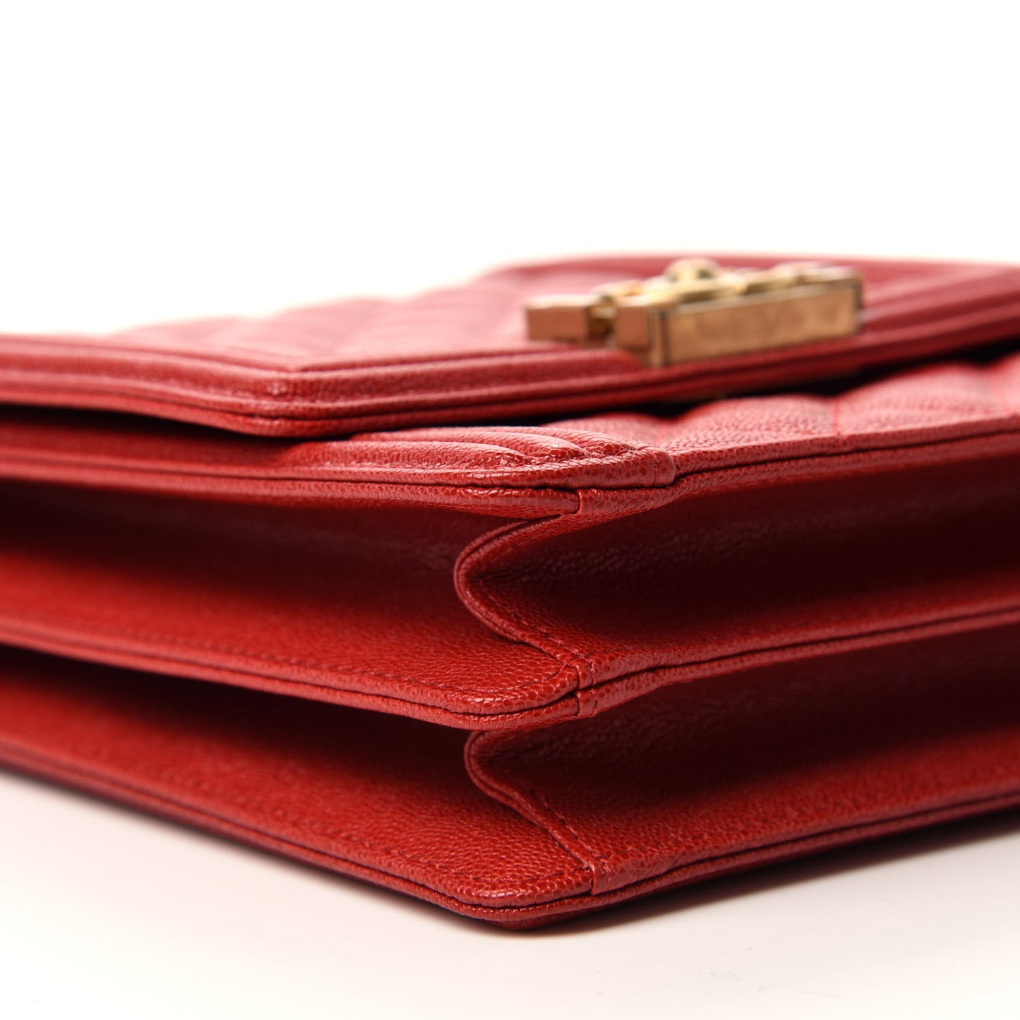 Caviar Quilted North South Boy Flap Red