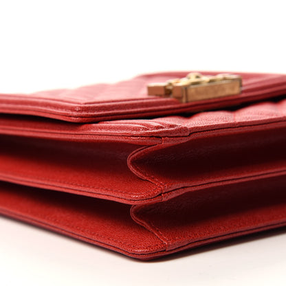 Chanel Caviar Quilted North South Boy Flap Red 7 of 11