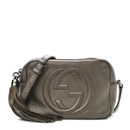 Gucci Metallic Pebbled Calfskin Small Soho Disco Bag Sasso 1 of 20