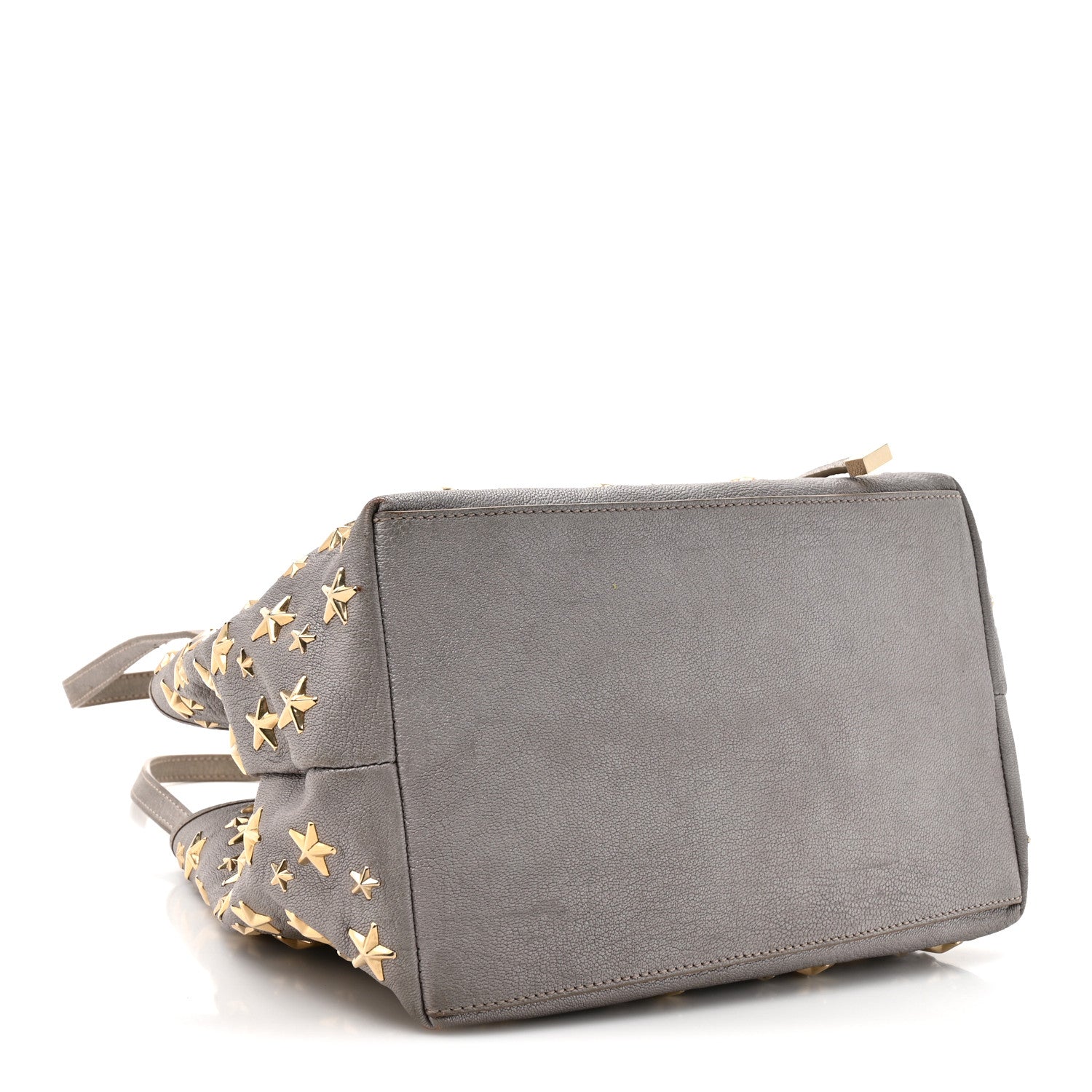Jimmy Choo Metallic Calfskin Sasha Star Studded Tote Silver Jimmy Choo Metallic Calfskin Sasha Star Studded Tote Silver