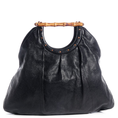 Gucci Leather Bamboo Tote Black 1 of 7