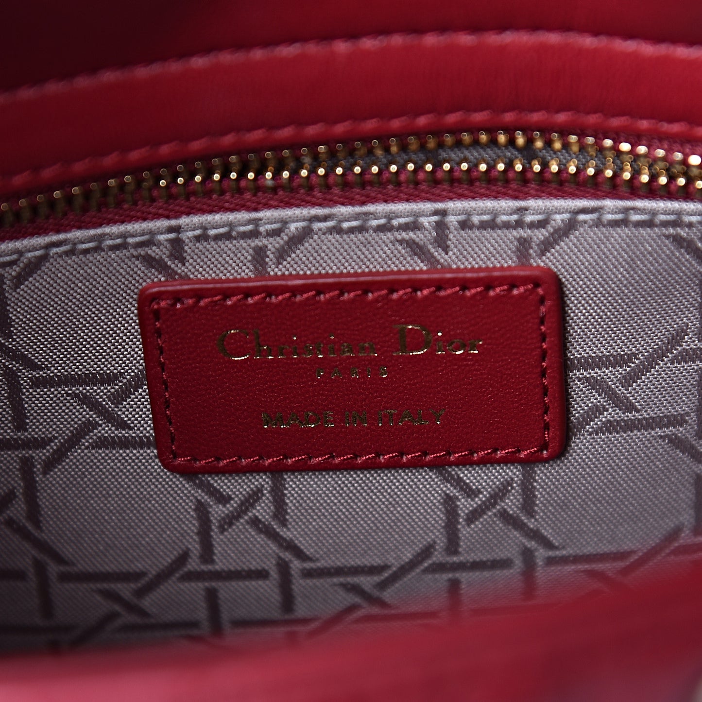 Lambskin Cannage Small My Lady Dior Red