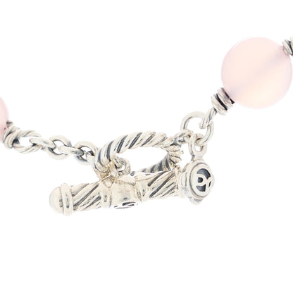 David Yurman Sterling Silver Rose Quartz Long Bead Necklace 40" 3 of 5