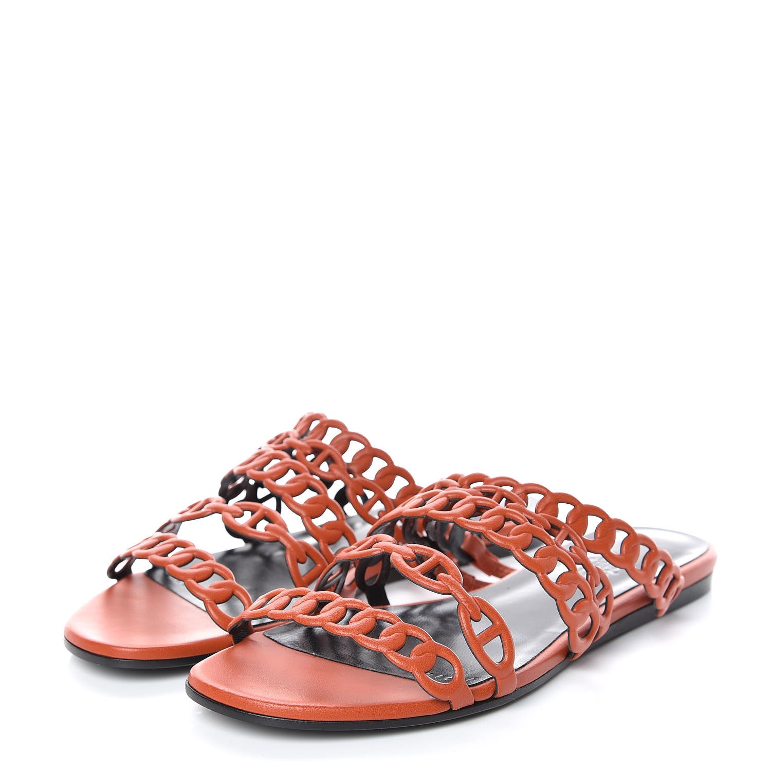 Hermes Nappa Nude Sandals 36 Orange Brulee 3 of 8