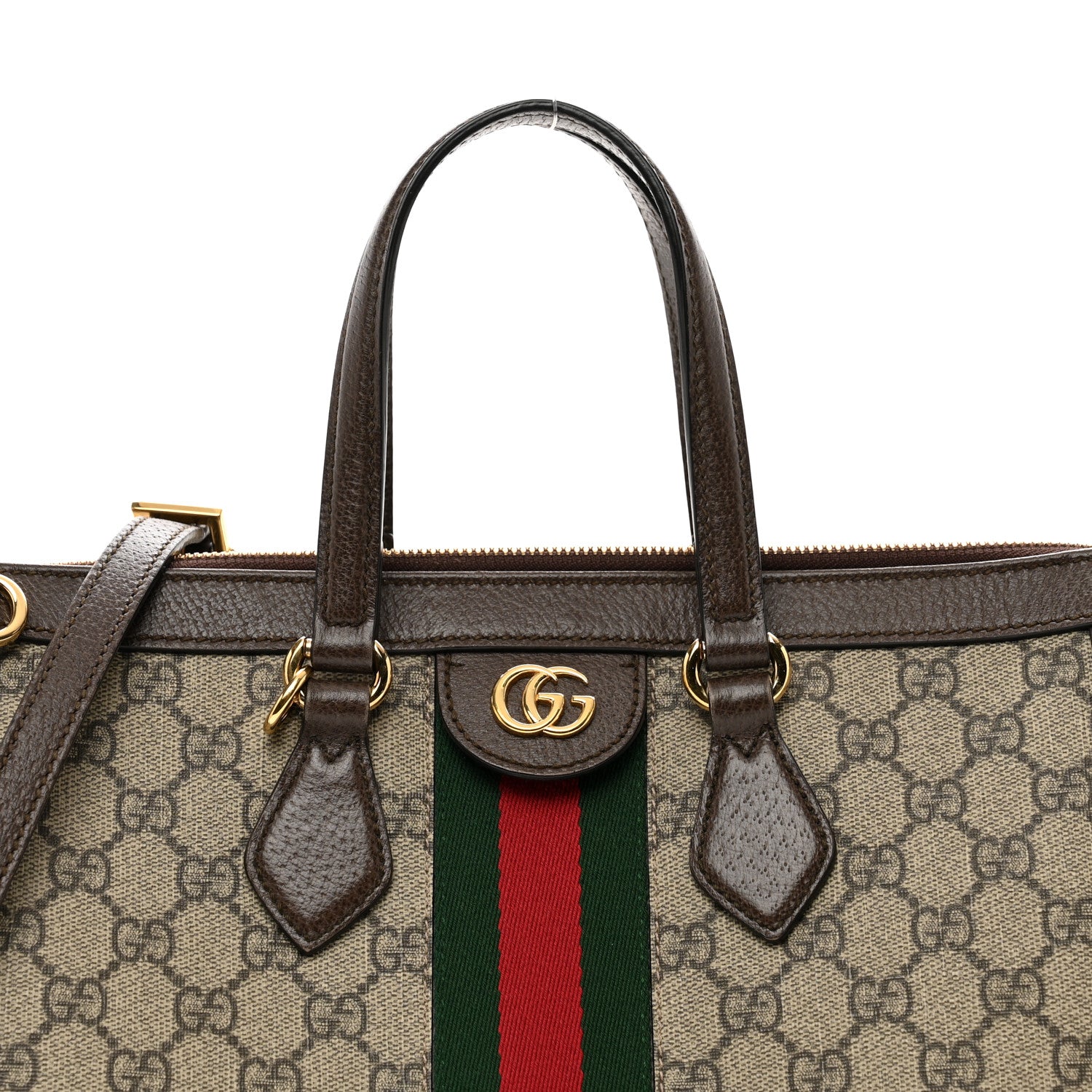 Gucci GG Supreme Monogram Web Medium Ophidia Tote Bag Brown 5 of 12