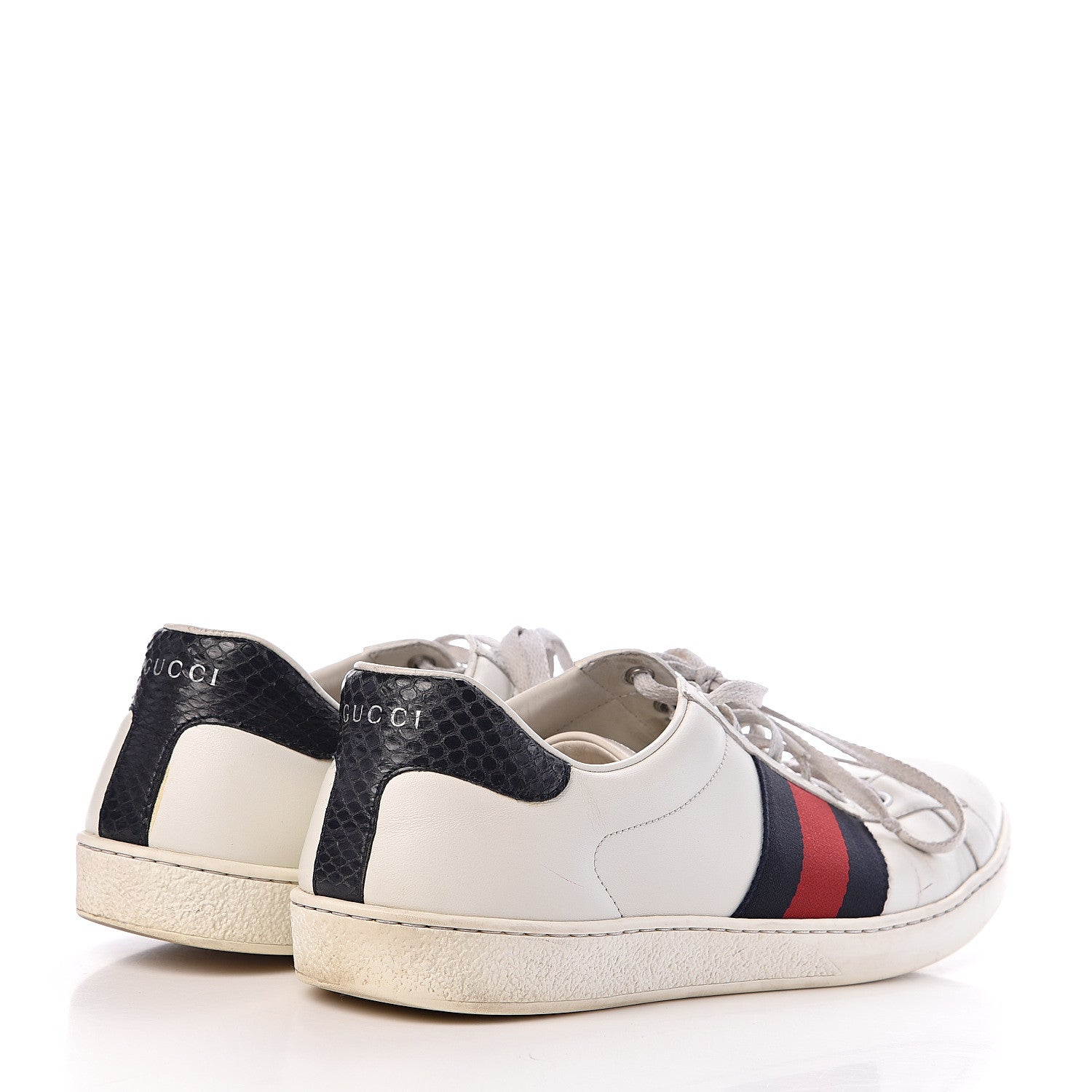 Gucci Miro Soft Calfskin Ayers Web Mens Ace Sneakers 8 White Blue 4 of 20