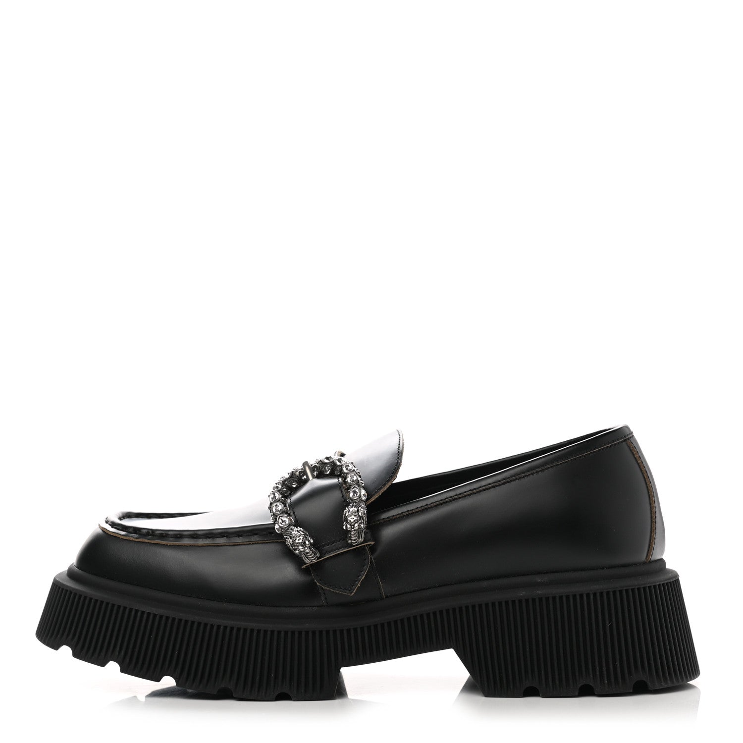 Gucci Cordovan Lux Dionysus Hunder Loafers 40.5 Black 1 of 9