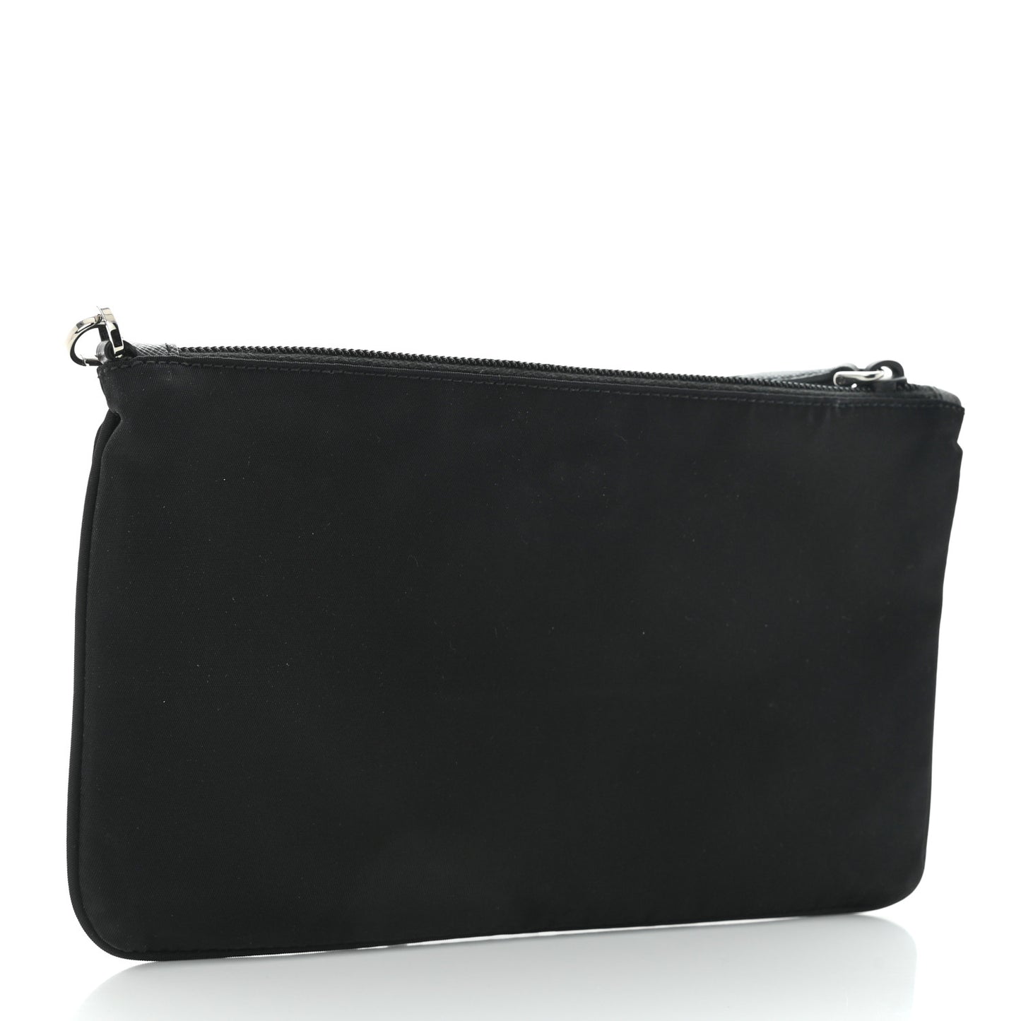 Re-Nylon Saffiano Pouch Wristlet Black