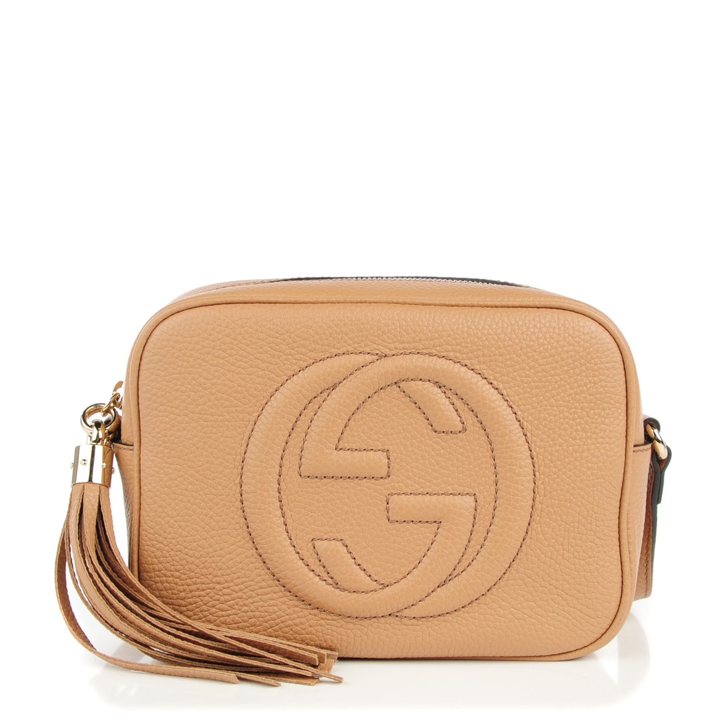 Pebbled Calfskin Small Soho Disco Bag Rose Beige