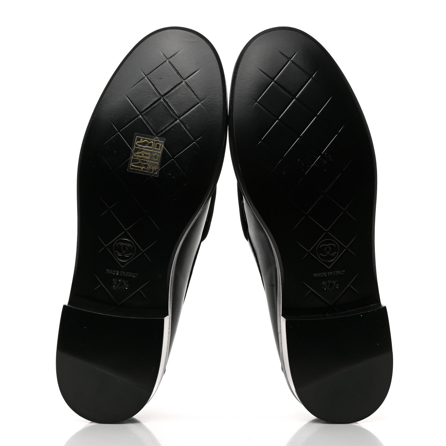 Chanel Lambskin Quilted CC Turnlock Loafers 37.5 Black 5 of 9
