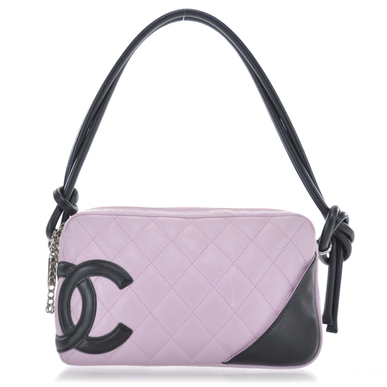 Chanel Calfskin Quilted Cambon Pochette Pink Black 1 of 9