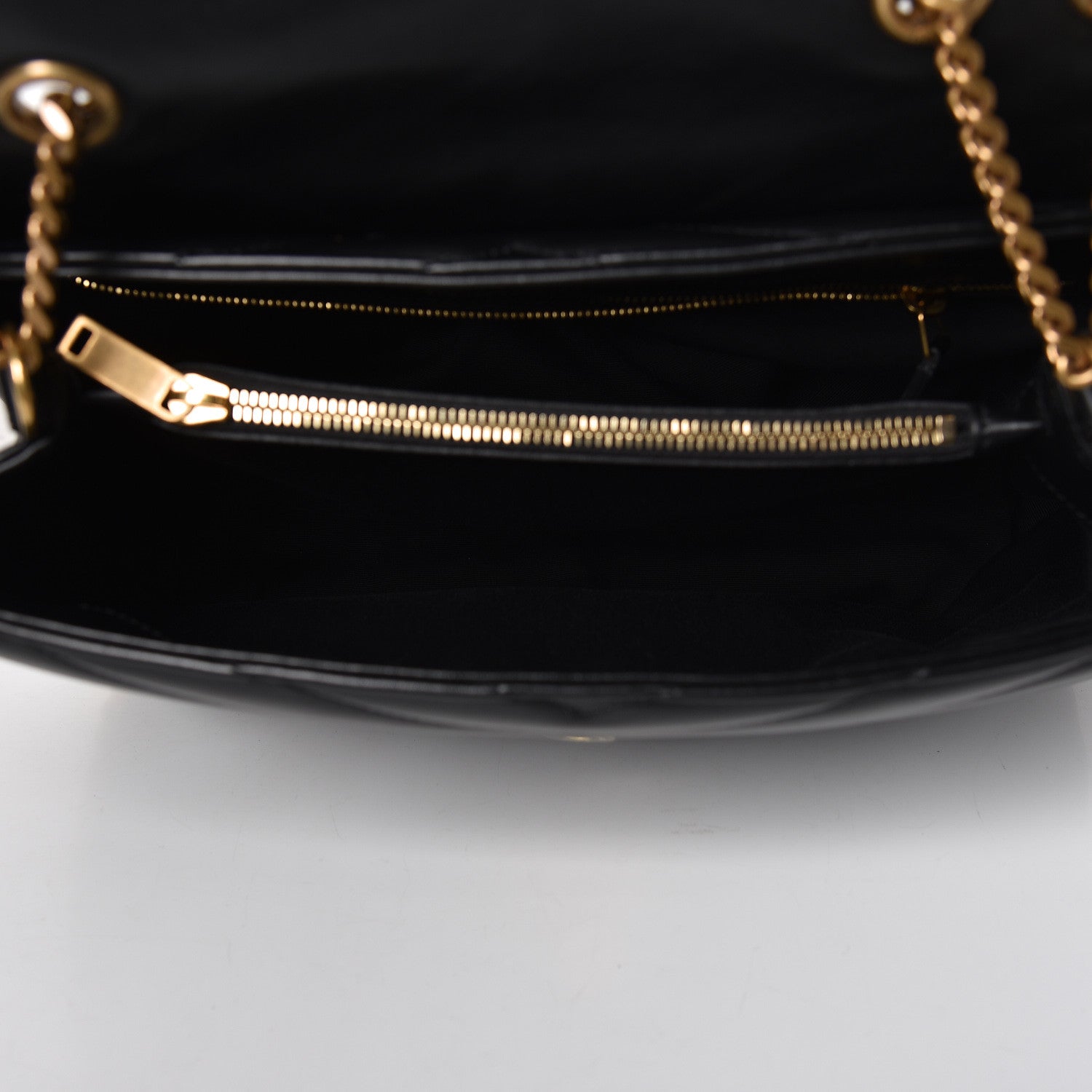 Saint Laurent Calfskin Y Quilted Monogram Medium Loulou Chain Satchel Black 7 of 11