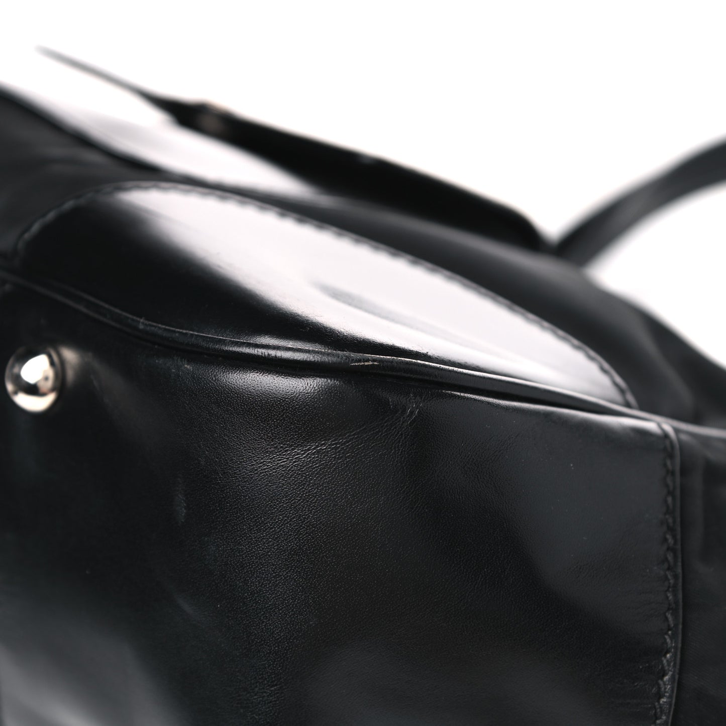 Tessuto Nylon Soft Calfskin Shoulder Bag Black