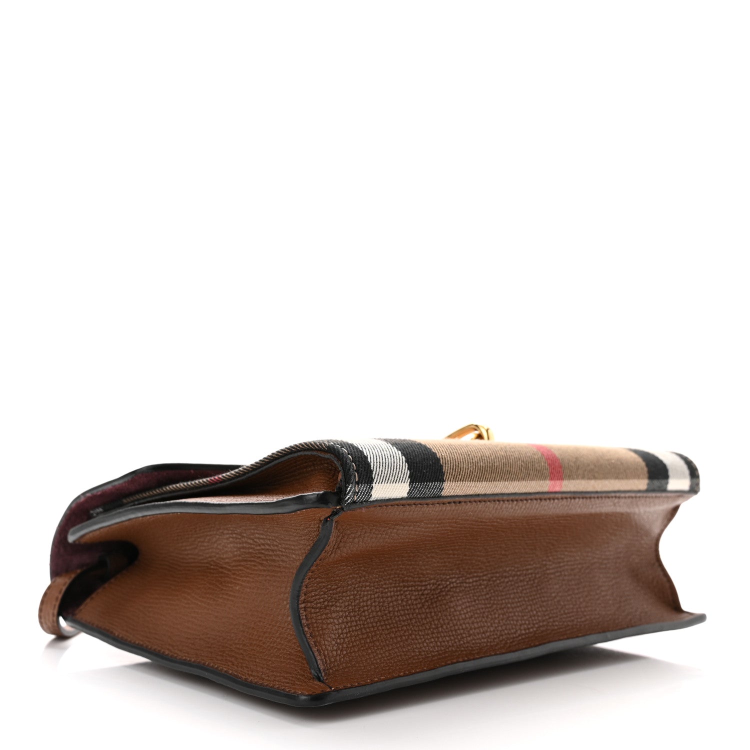 Burberry Derby Calfskin House Check Small Macken Crossbody Bag Tan 4 of 12