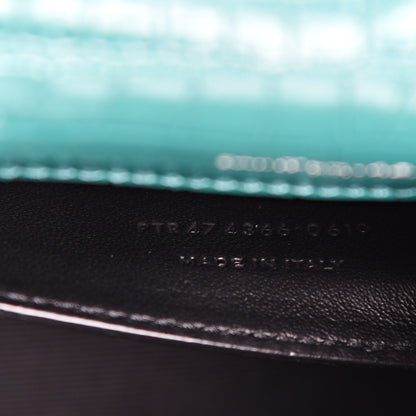 Saint Laurent Calfskin Crocodile Embossed Monogram Small Kate Tassel Satchel Green 6 of 9