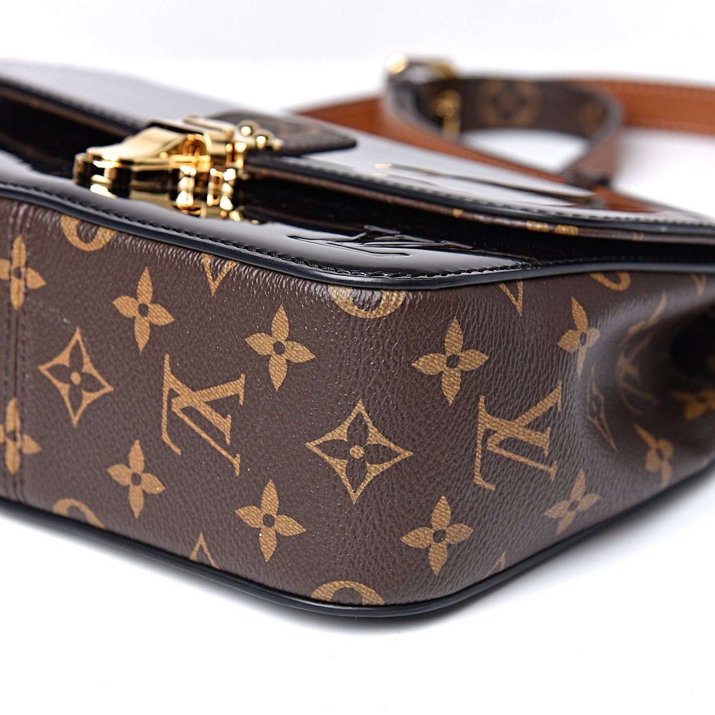 Patent Calfskin Monogram Cherrywood BB Black