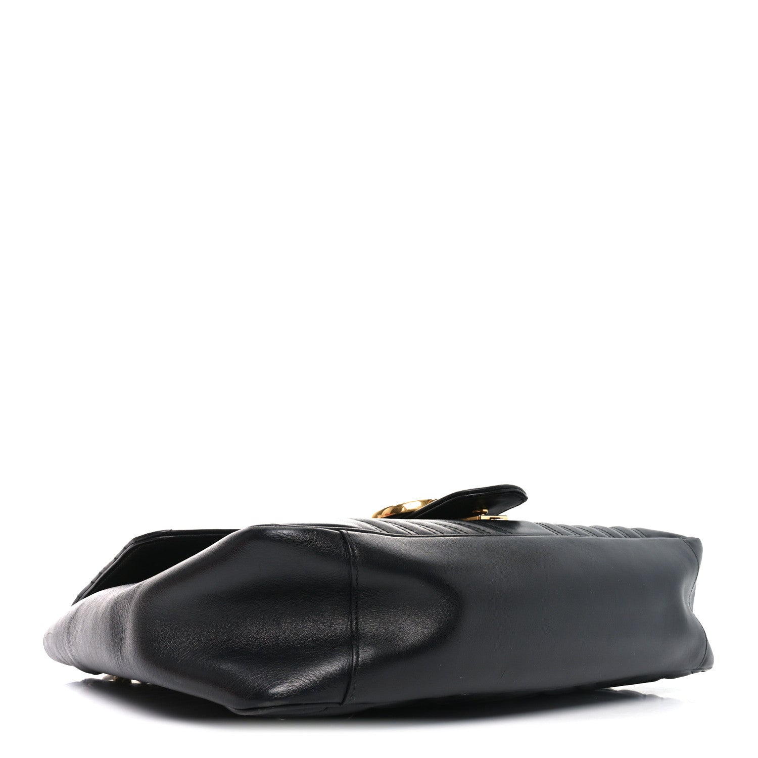 Gucci Calfskin Matelasse Large GG Marmont Shoulder Bag Black 4 of 10