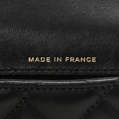 Chanel Lambskin Quilted Top Handle Flap Coin Purse With Chain Black 7 of 12
