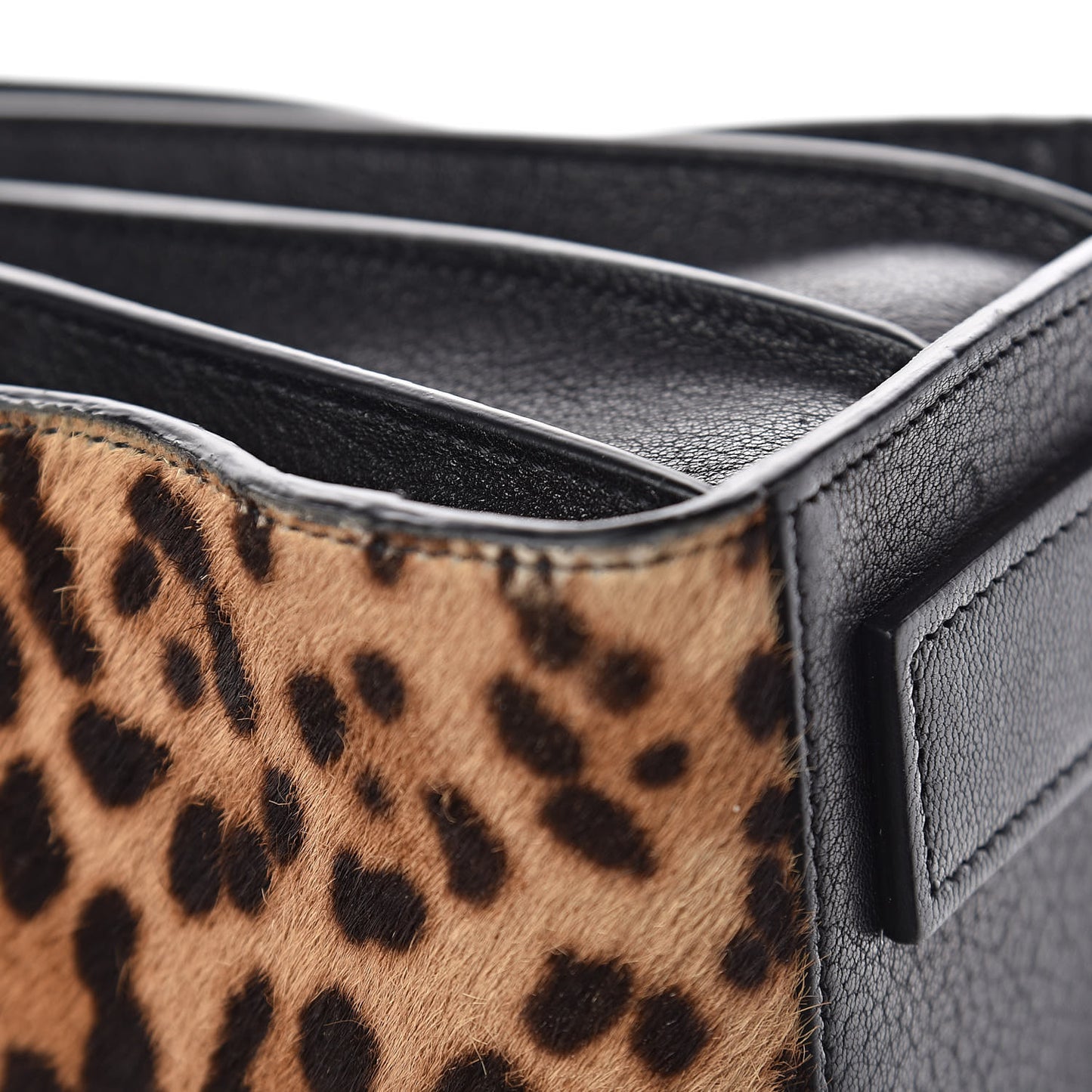 Pony Effect Calfskin Leopard Print Baby Supple Sac De Jour