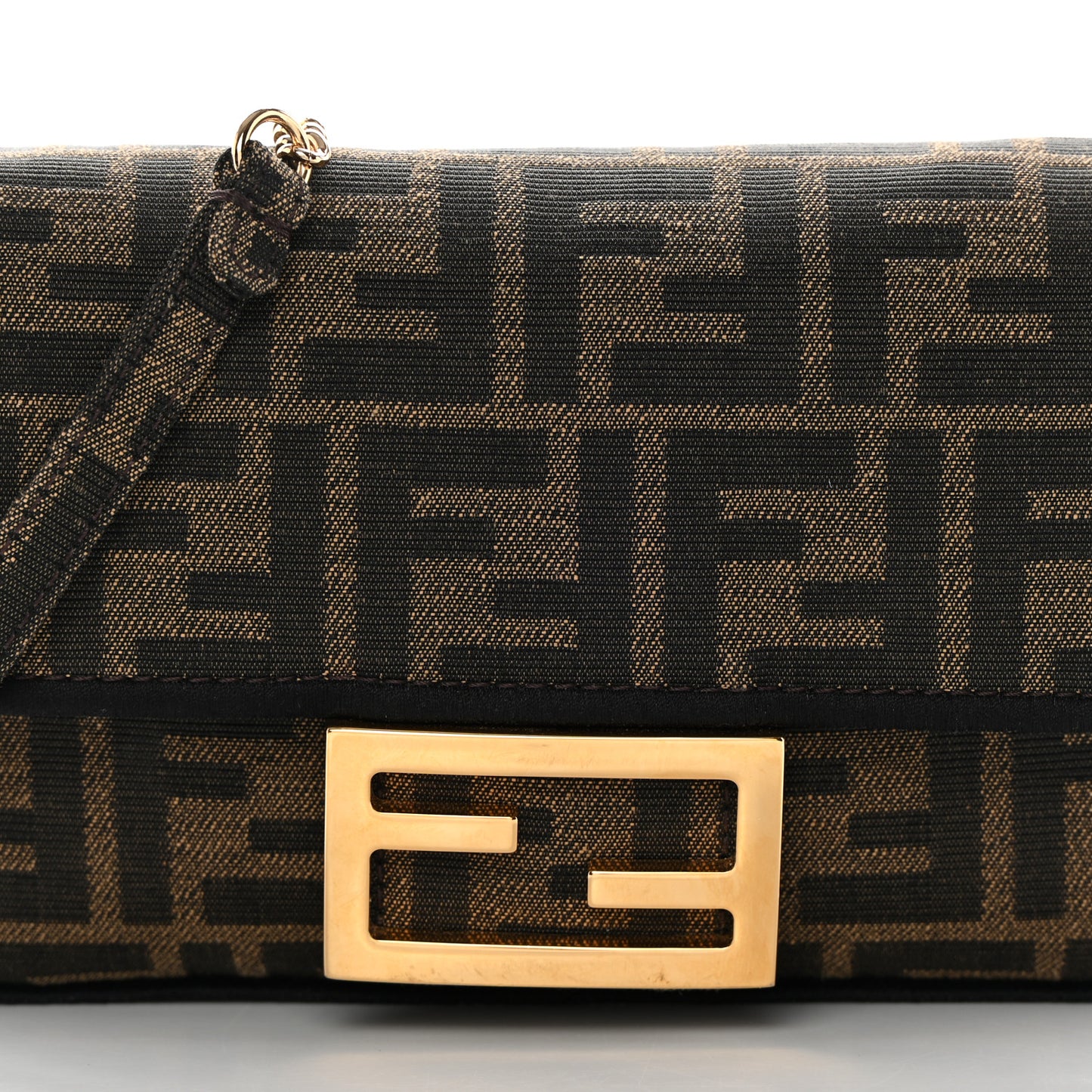 Fabric Jacquard FF 1974 Mini Baguette Tobacco Moro Black
