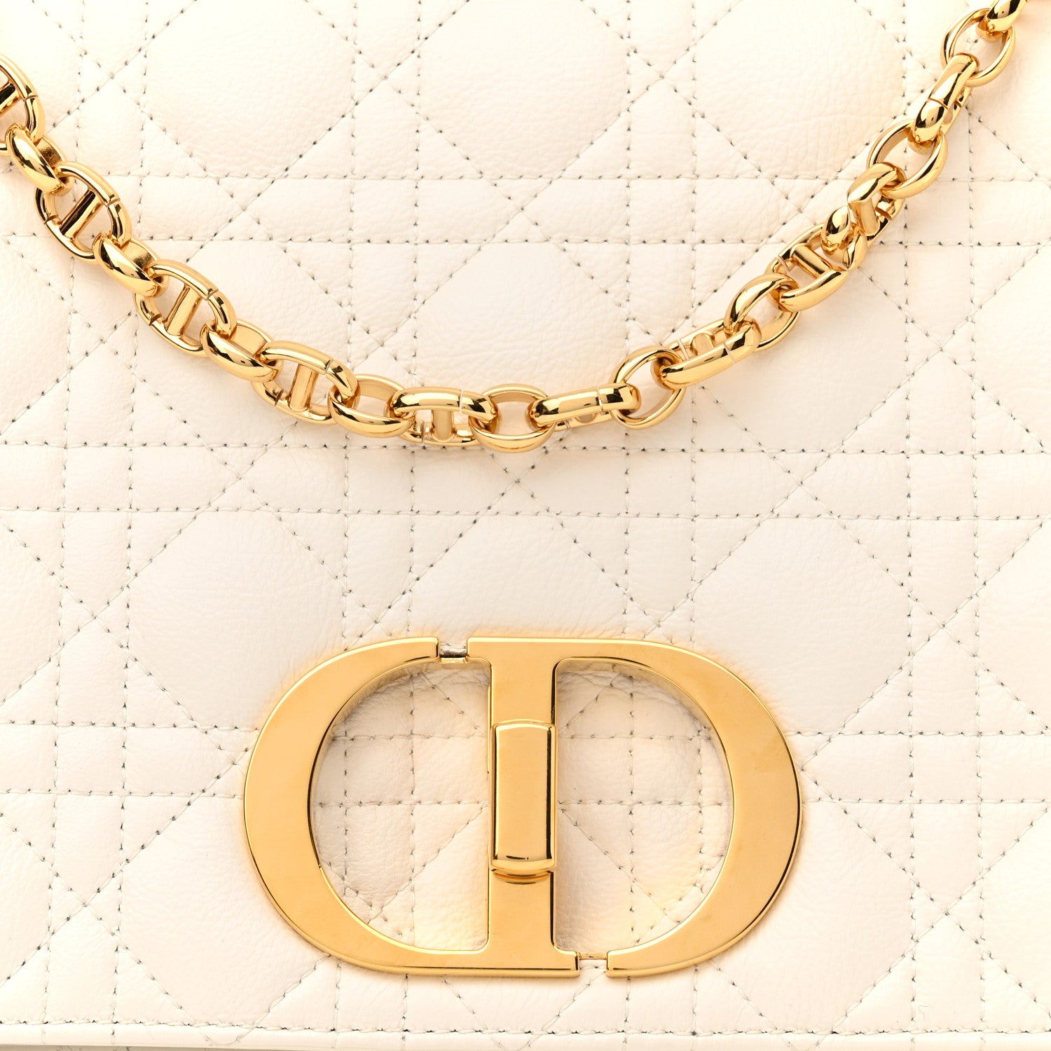 Christian Dior Grained Calfskin Cannage Large Caro Bag Latte 8 of 10