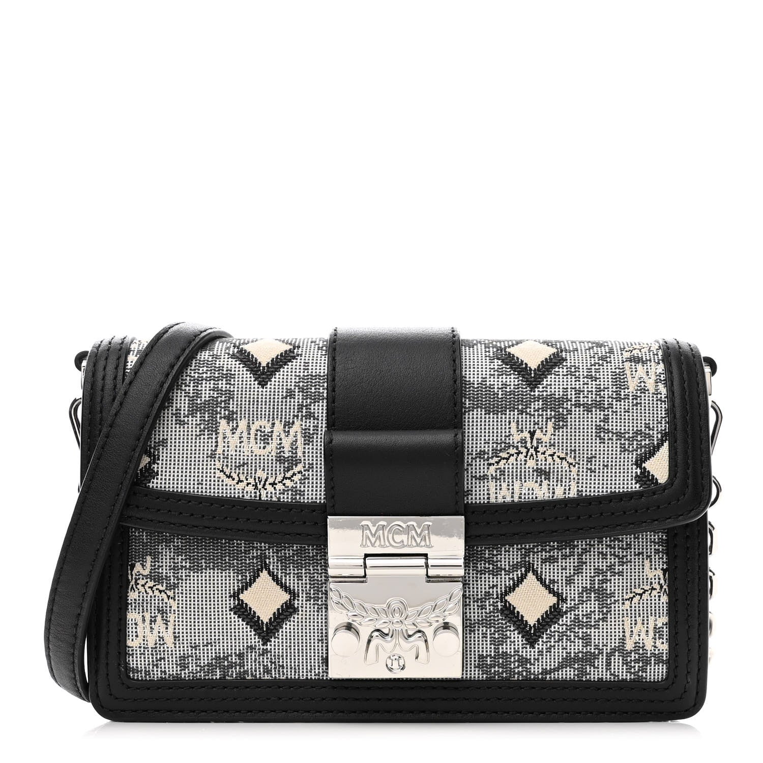 MCM Vintage Jacquard Monogram Mini Tracy Crossbody Black 1 of 11