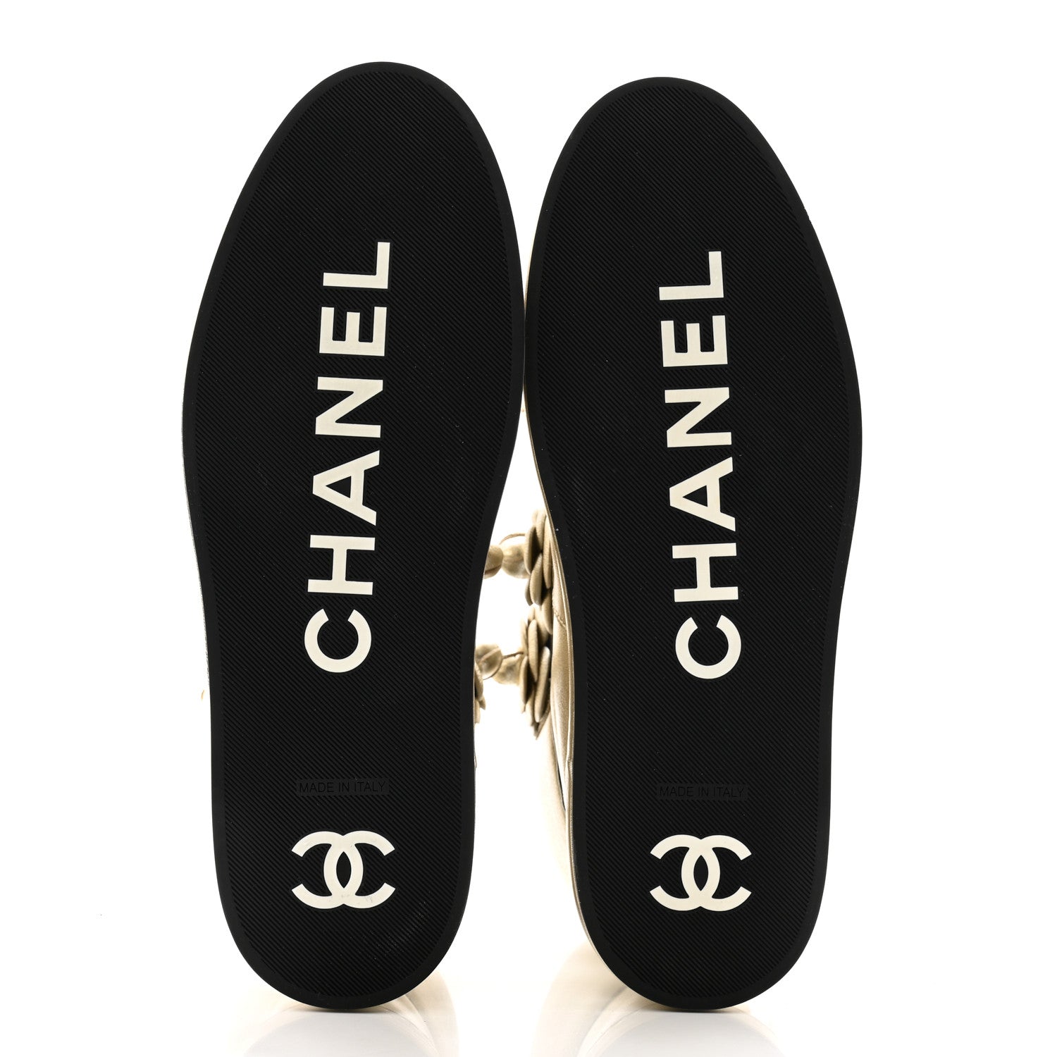 Chanel Metallic Lambskin Camellia High Top Sneakers 41 Gold 5 of 11